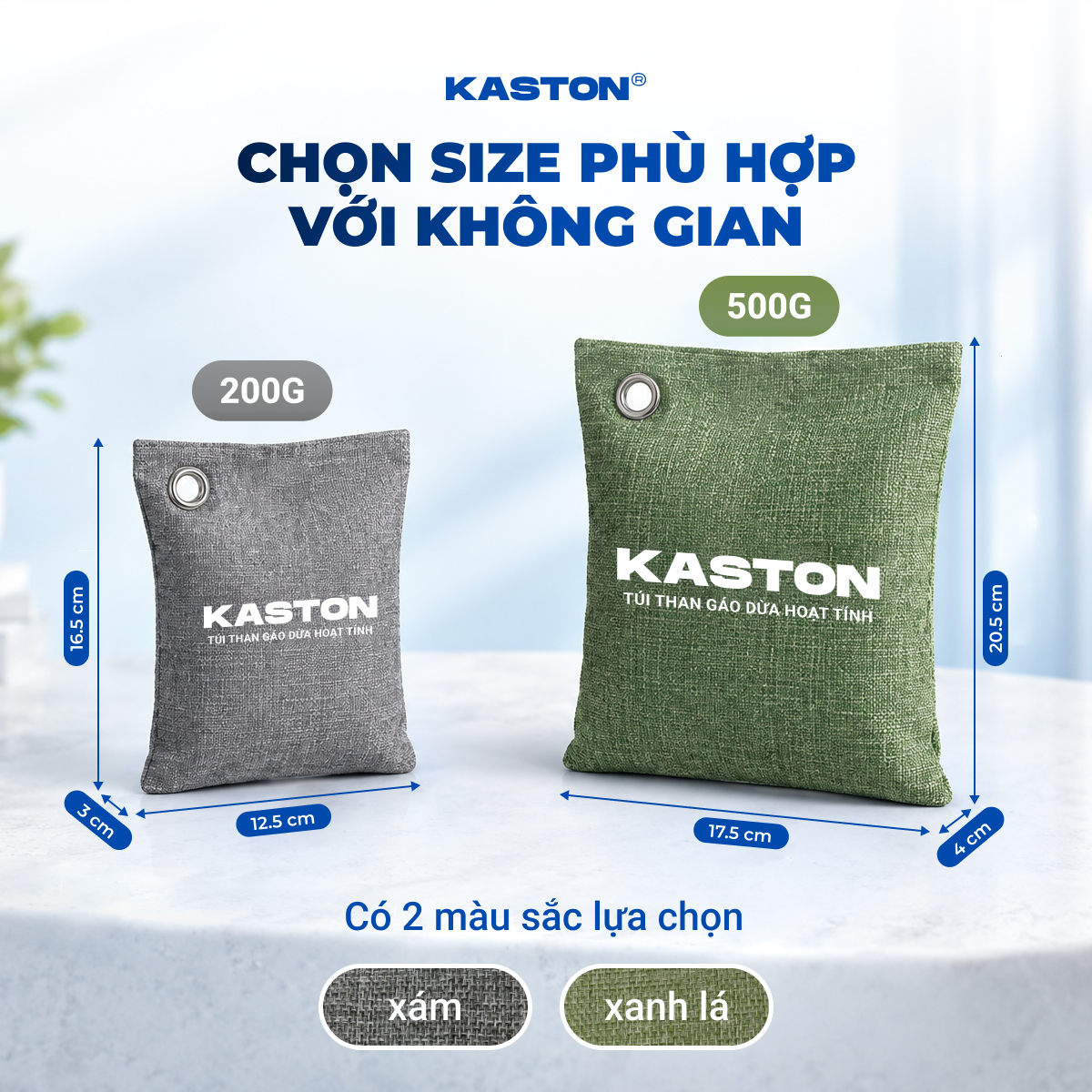 Túi Than Gáo Dừa Hoạt Tính Kaston - Khử Mùi Xe Ô Tô, Tủ Quần Áo, Tủ Giày, Tủ Lạnh, Hút Ẩm & Lọc Không Khí Tự Nhiên _thumbnail_6