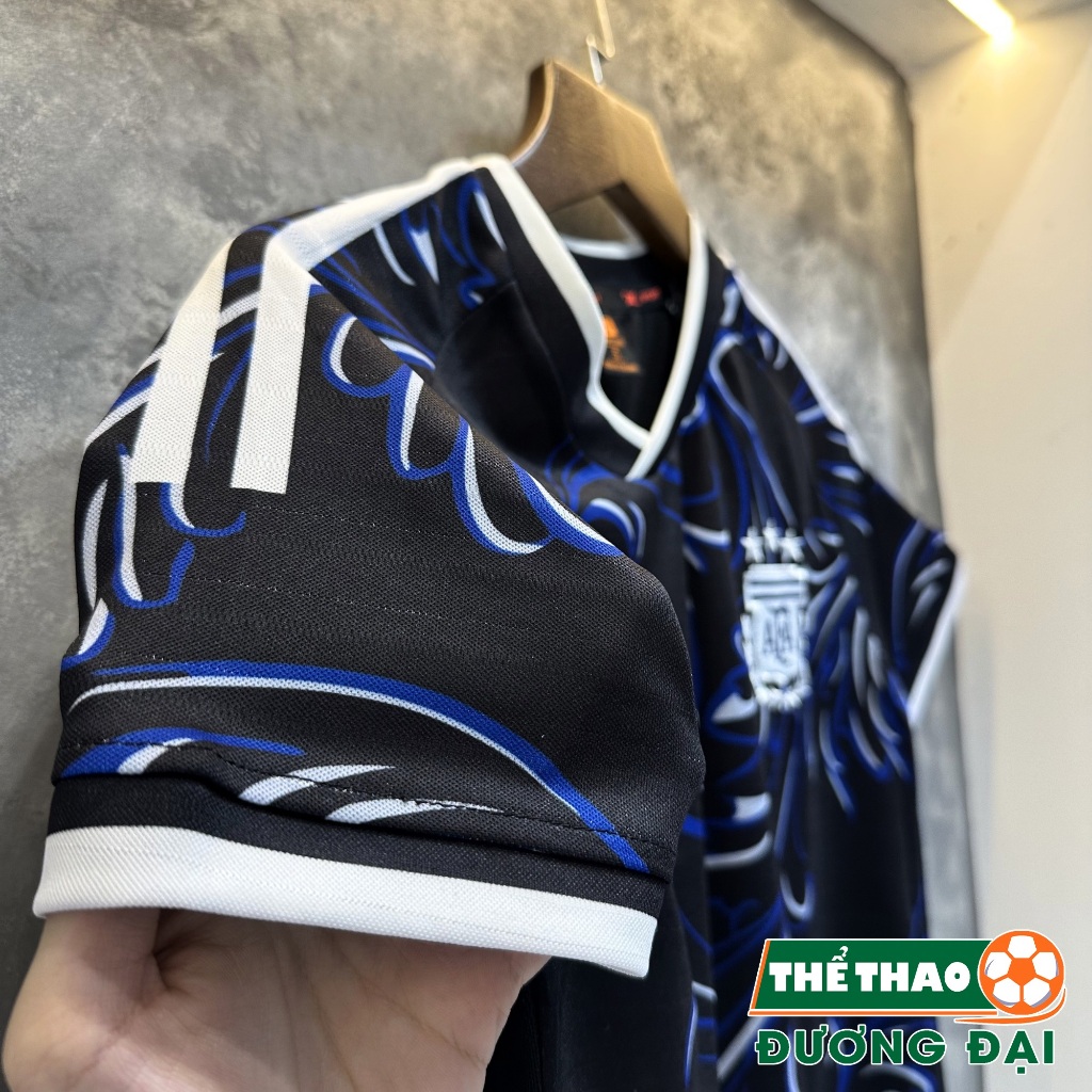 Quần Áo Bóng Đá Trẻ Em ĐT Argentina Đen WC26 Thun Mè Thoáng Khí Thể Thao Đương Đại_thumbnail_2