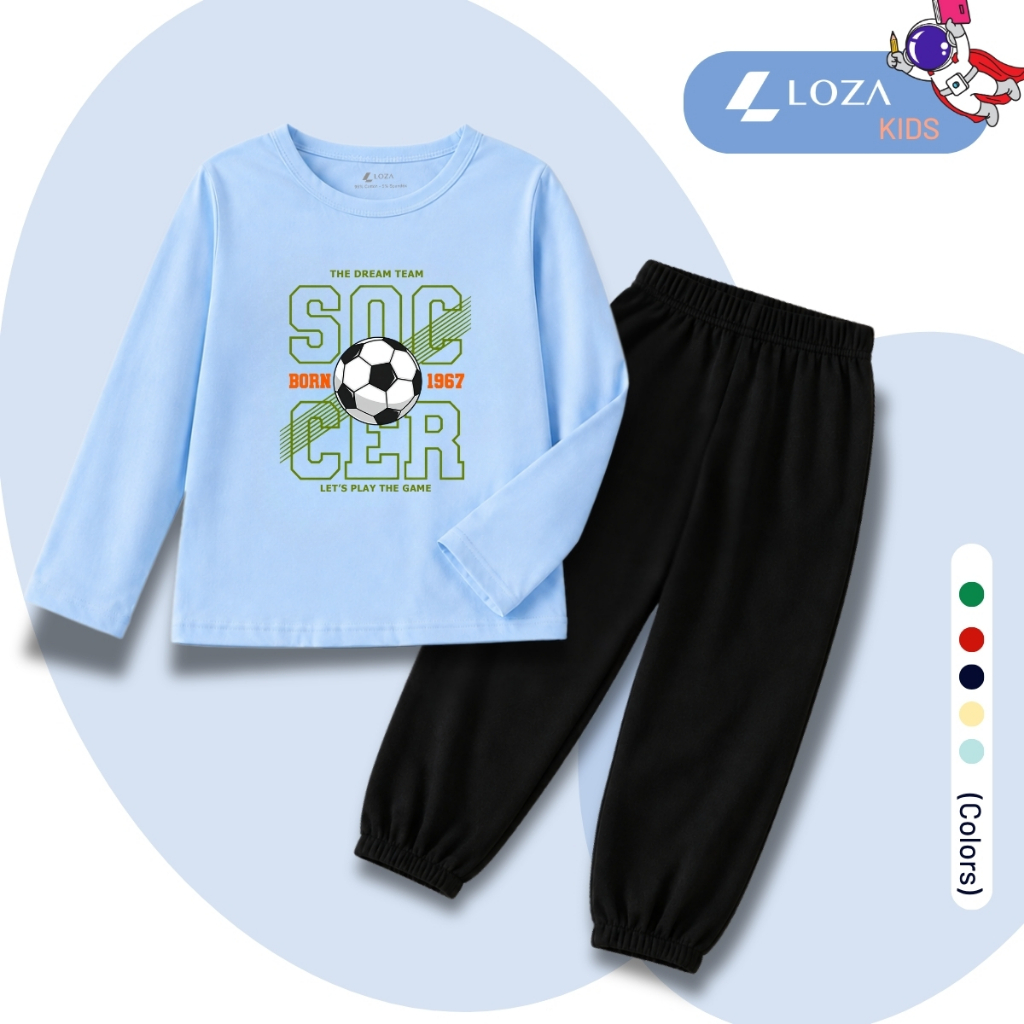 Set bộ Thu - Đông chất liệu cotton bé trai hình quả bóng Soccer - Loza Kids BW742_thumbnail_3