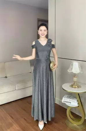 Đầm cổ V phối tay A820_thumbnail_5