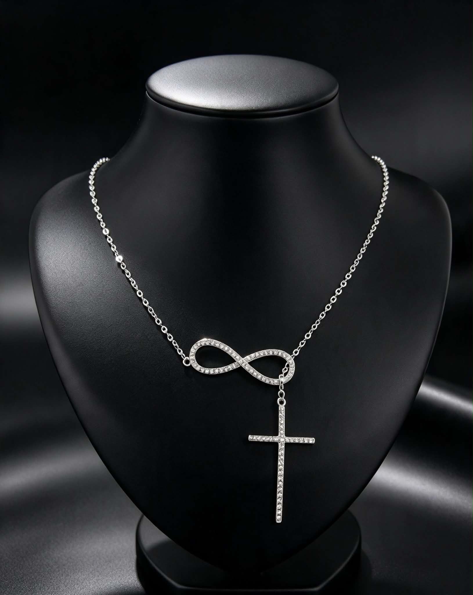 CROSS INDINITY NECKLACE SILVER