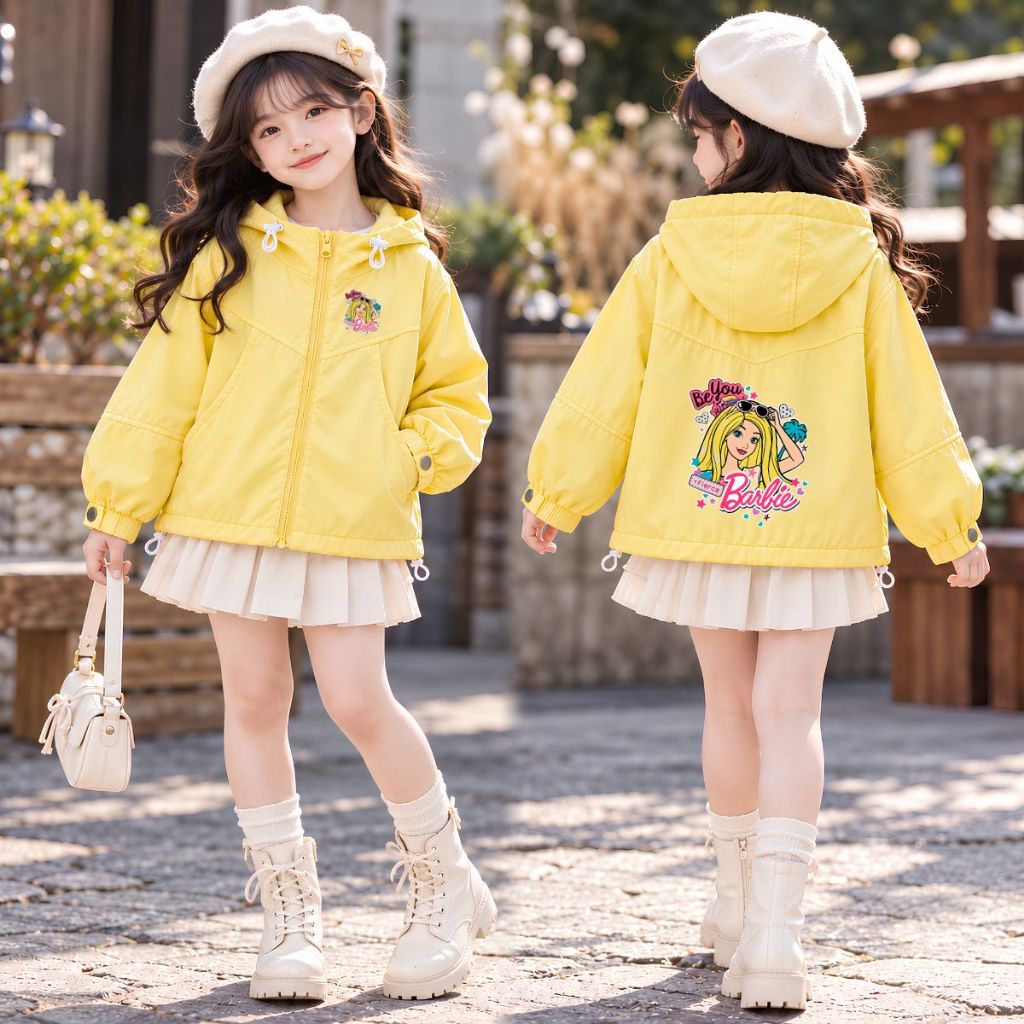Áo gió bé gái hình Barbie tóc vàng -  Loza Kids AJ3768_thumbnail_3