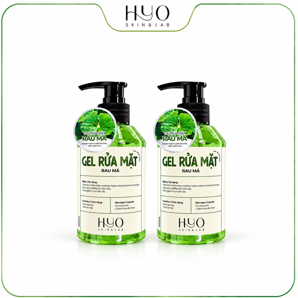 COMBO GEL RỬA MẶT RAU MÁ 300ML