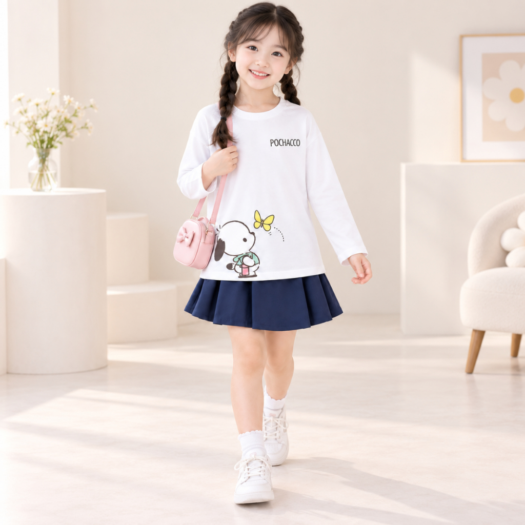 Áo thun dài tay bé gái hình in POCHACCO dễ thương - Loza Kids KT3739_thumbnail_4