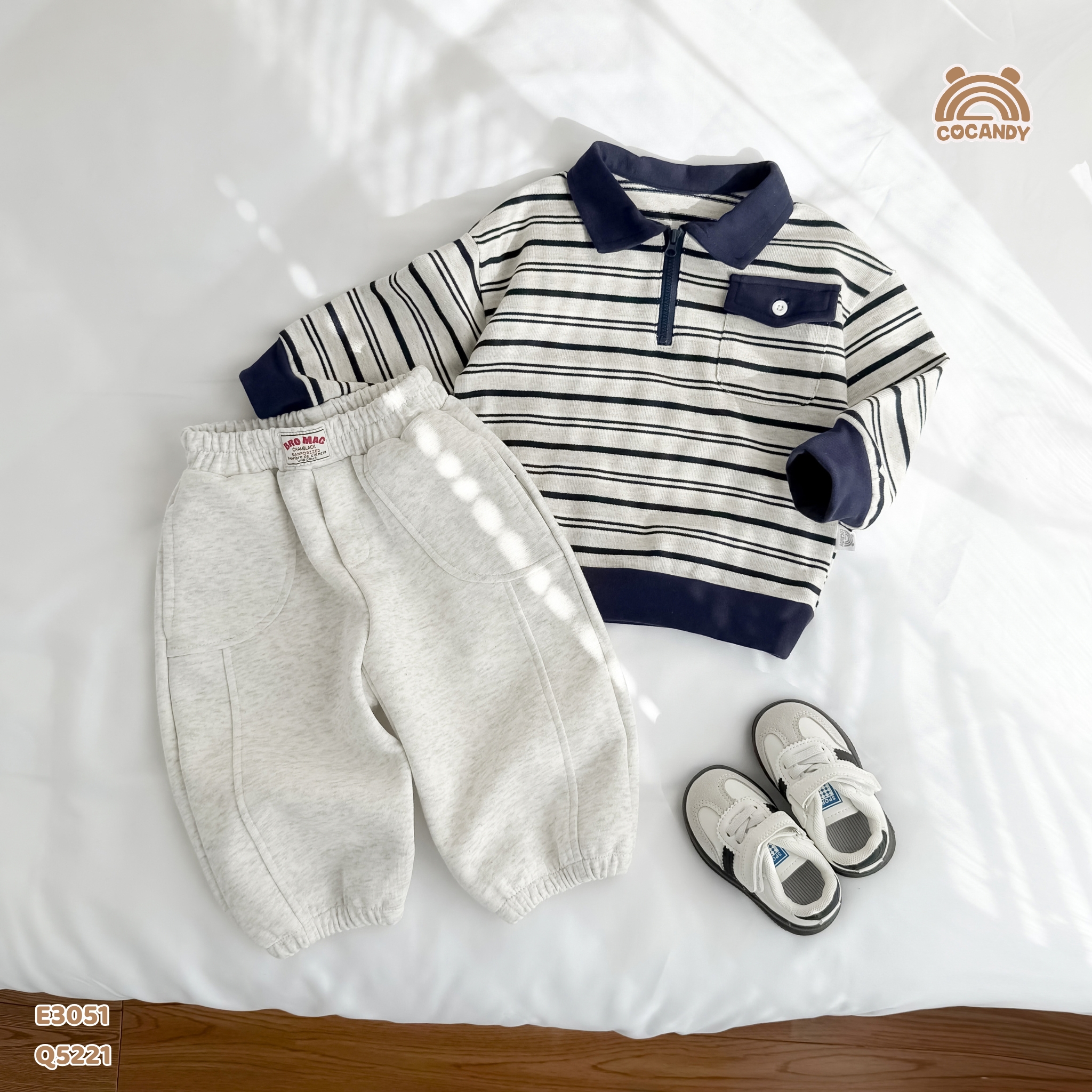 Áo dài kẻ XANH polo ốp hộp_thumbnail_1