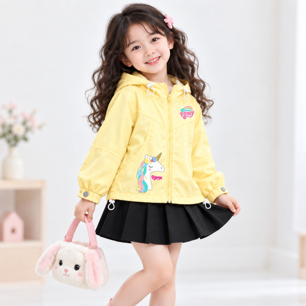 Áo gió bé gái có mũ hình Ngựa Pony - Loza AJ3798_thumbnail_2