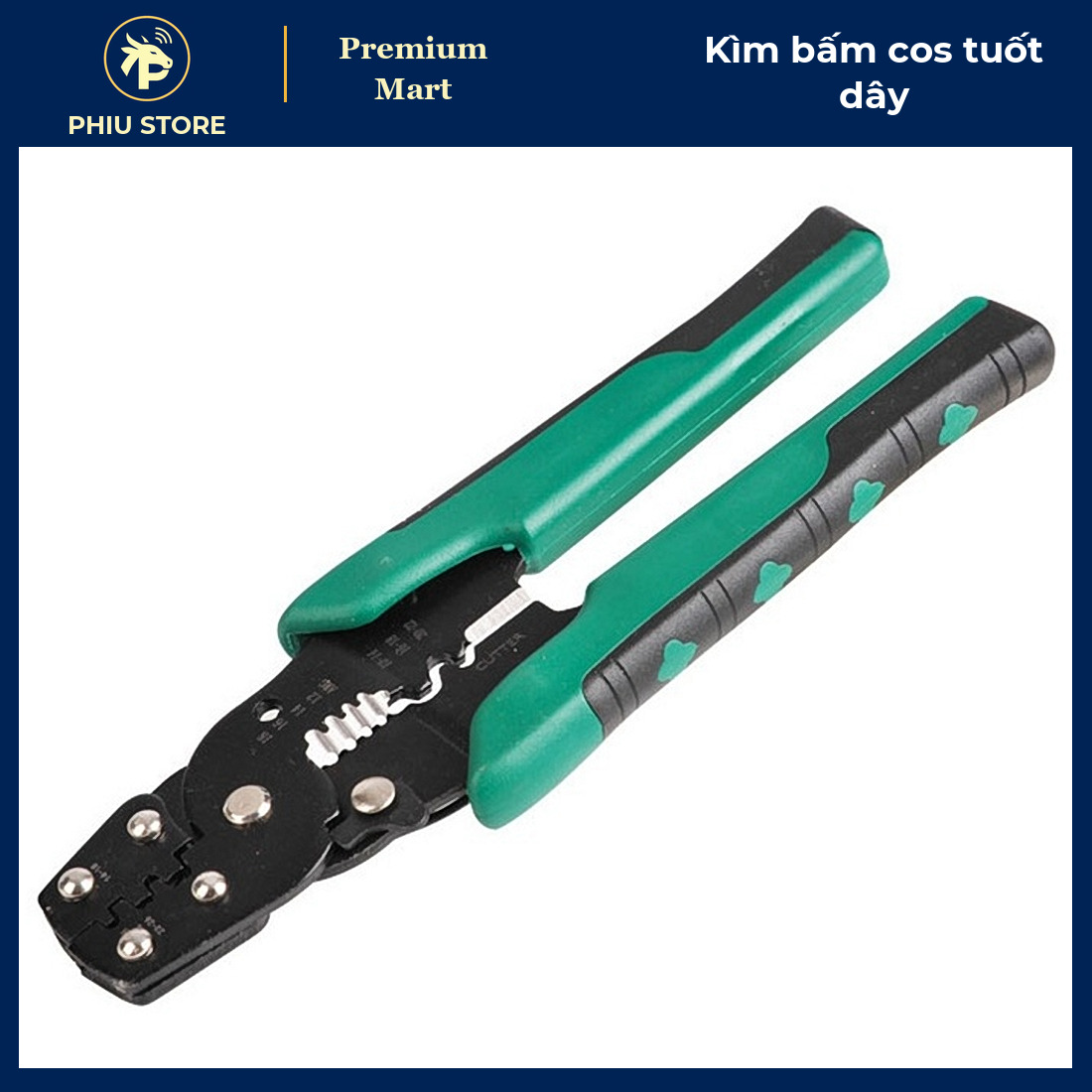 Kìm Bấm Đầu Cos, Tuốt Dây, Cắt Dây Điện Đa Năng 190 mm Kèm Hộp 320 Chi Tiết Đầu Cos - PHIU STORE_thumbnail_1
