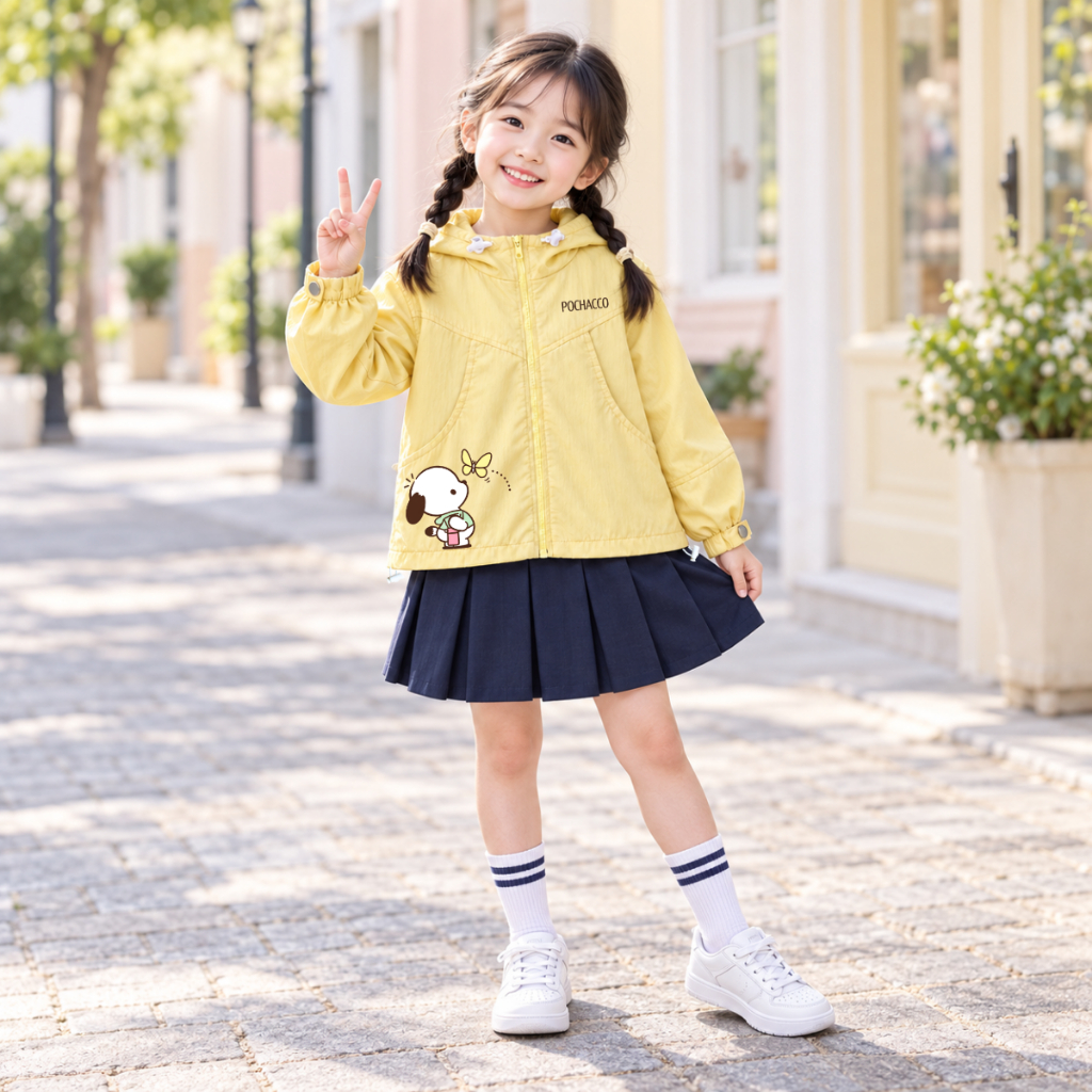 Áo gió bé gái hình POCCHACO - Loza Kids AJ3751_thumbnail_0