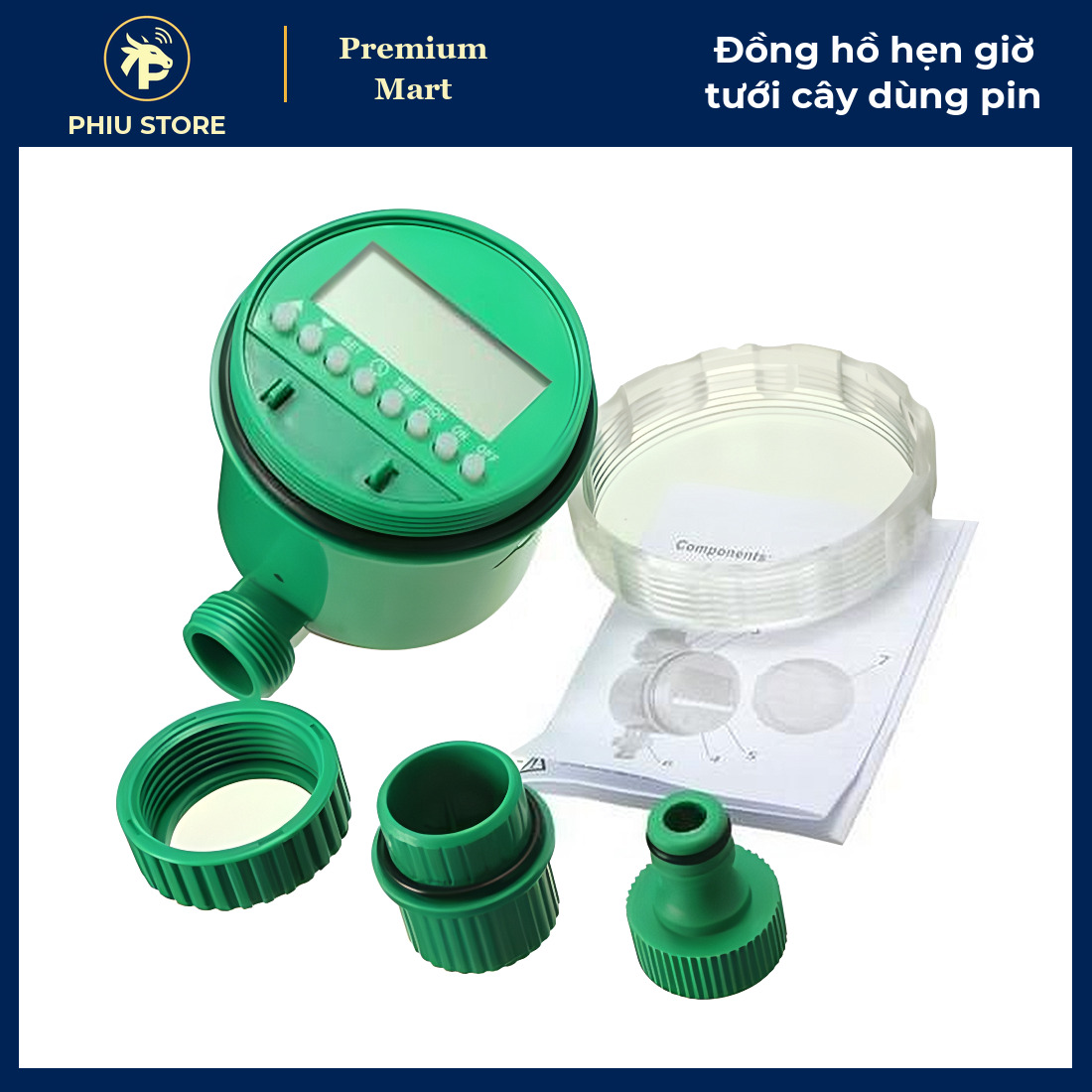 Đồng Hồ Hẹn Giờ Tưới Cây Tự Động Dùng Pin AAA, Ren 1/2 Inch, 16 Chương Trình - Tưới Nhỏ Giọt, Phun Sương - PHIU STORE_thumbnail_2