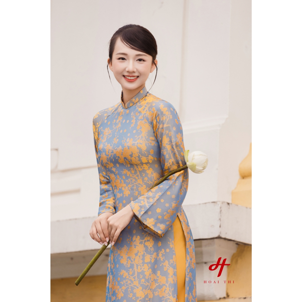 Áo dài cách tân Phượng Cẩm Ngân Chất liệu lụa gấm mềm mát cao cấp, sang trọng | Hoài Thị - BST Sắc_thumbnail_4