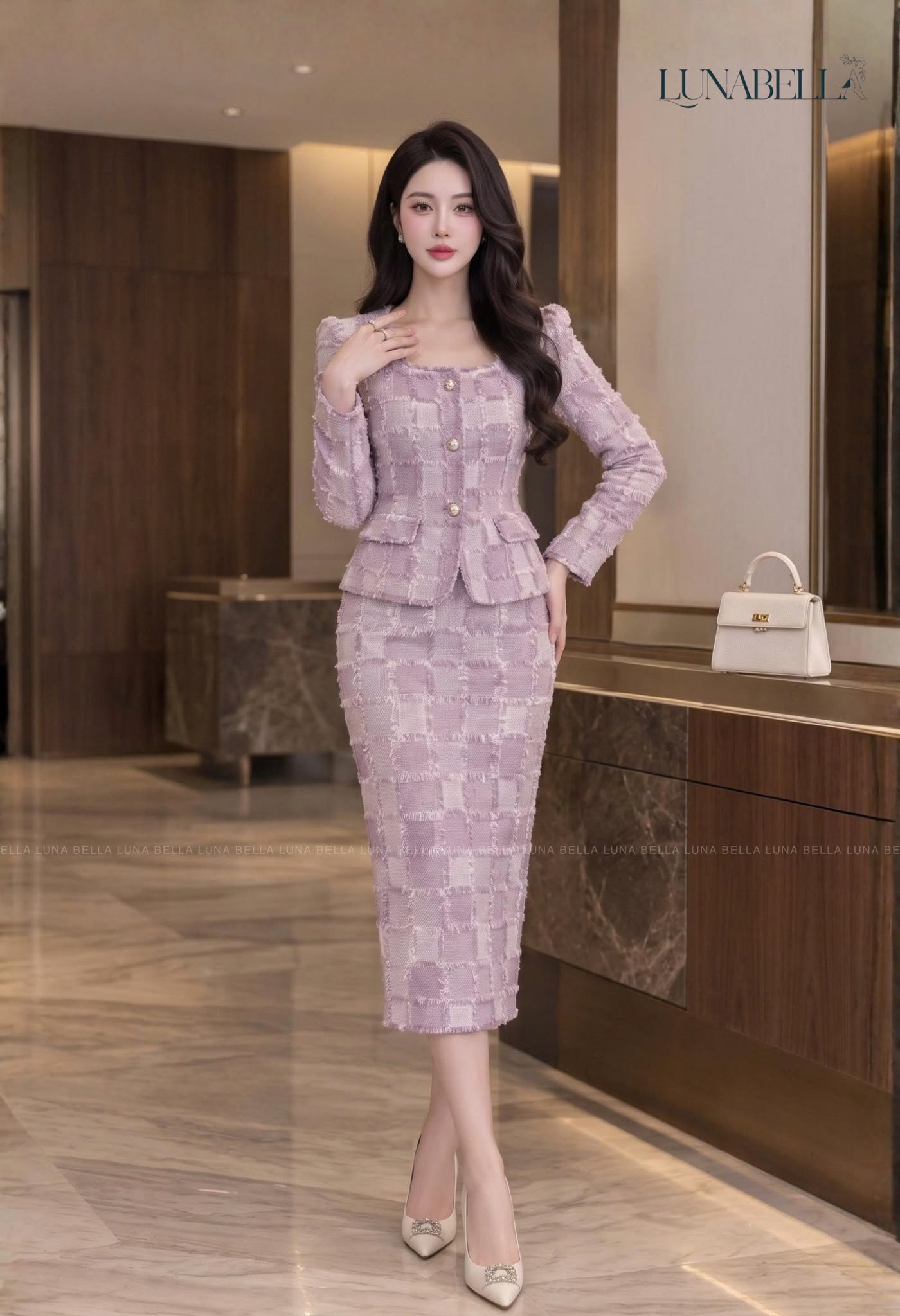Áo vest dài tay không cổ LAVIE màu TÍM_thumbnail_1
