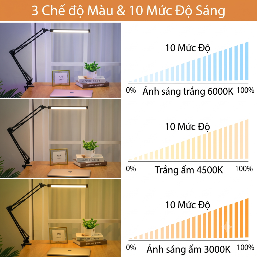 Đèn Kẹp Bàn Đọc Sách Cao Cấp Longtoo T09 –  Khung Hợp Kim Nhôm, Tiết Kiệm Điện_thumbnail_1