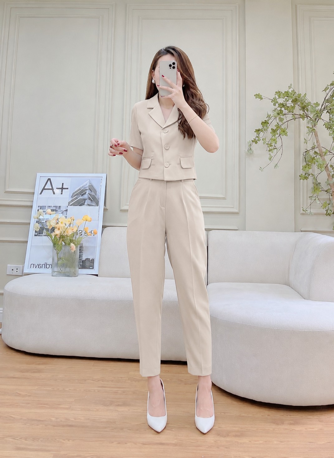 Set Vest Dáng Áo Ngắn Trẻ Trung, Hiện Đại
