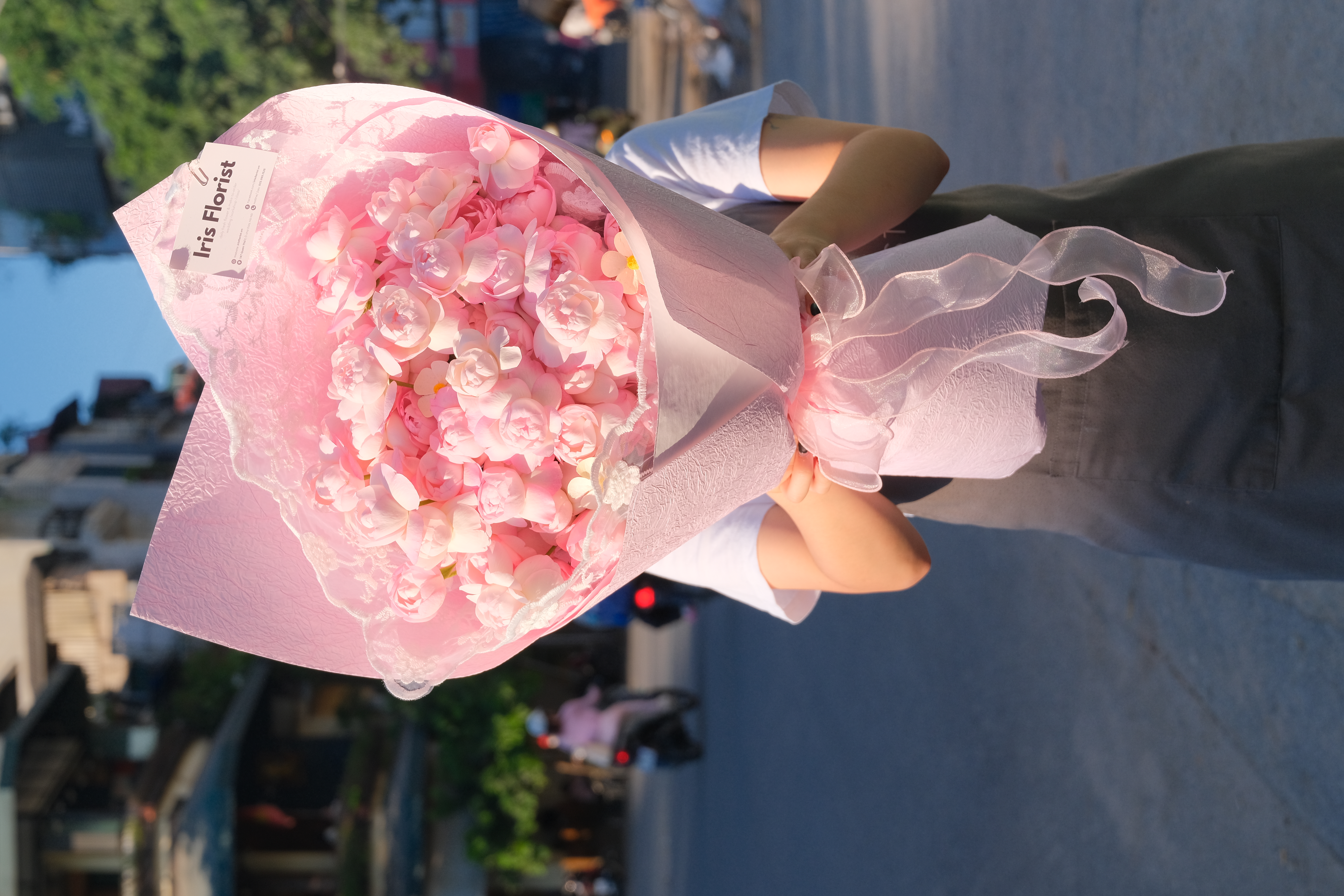 Sweet Marshmallow - Bó hoa hồng chùm Plume - Size M