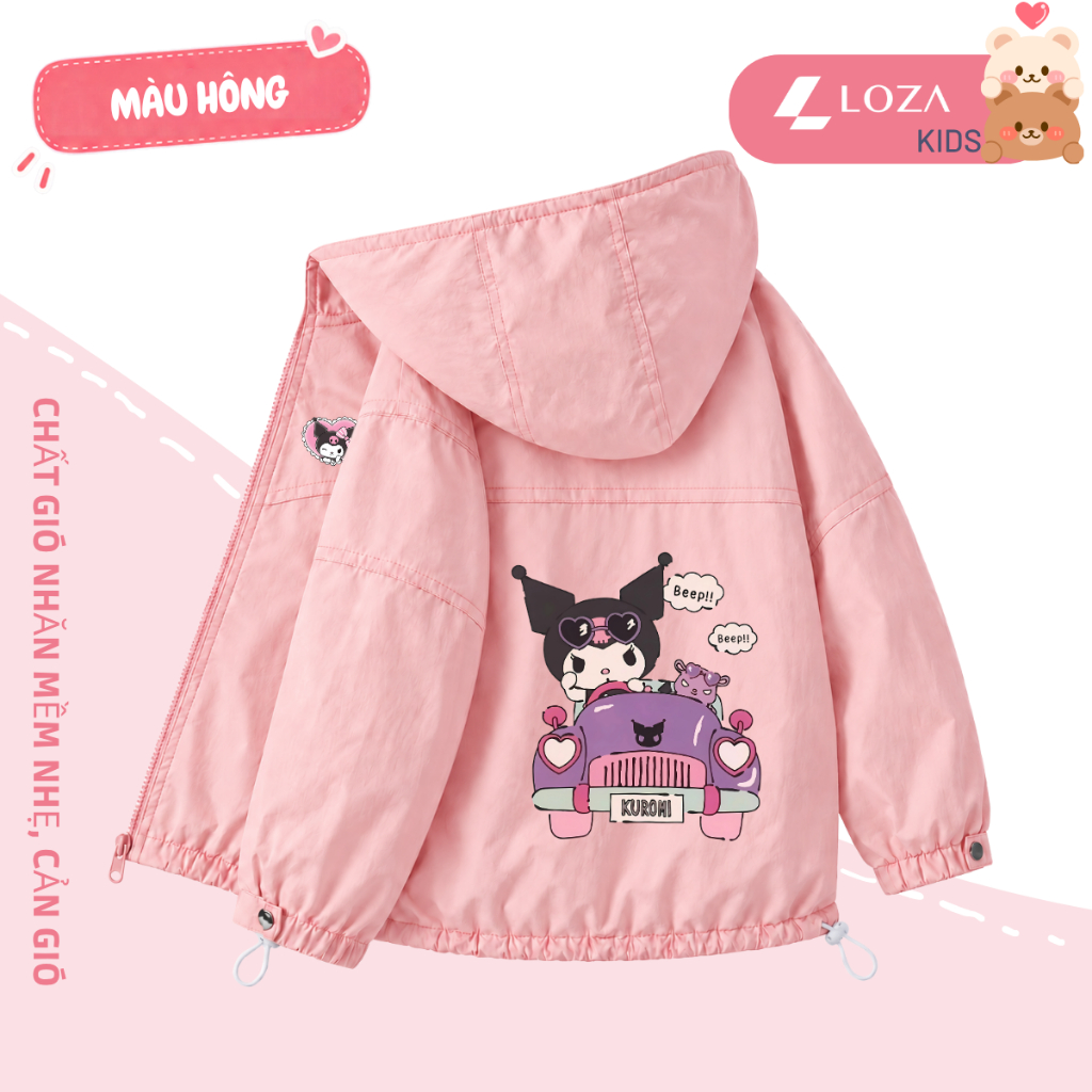 Áo gió bé gái in hình Kuromi, Meloly  - Loza Kids  AJ007
