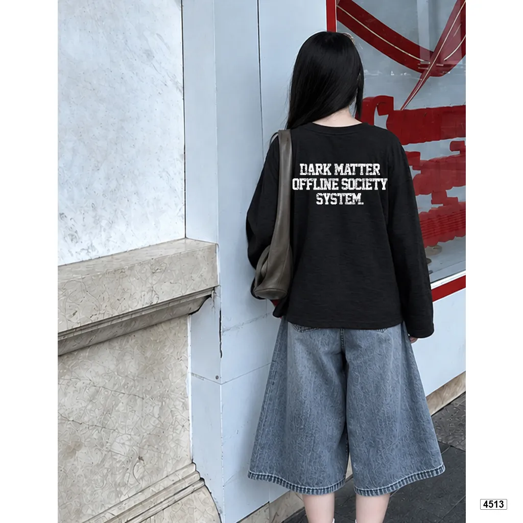 Áo thun dài tay cotton xước Miucho phong cách đường phố 4570_thumbnail_2