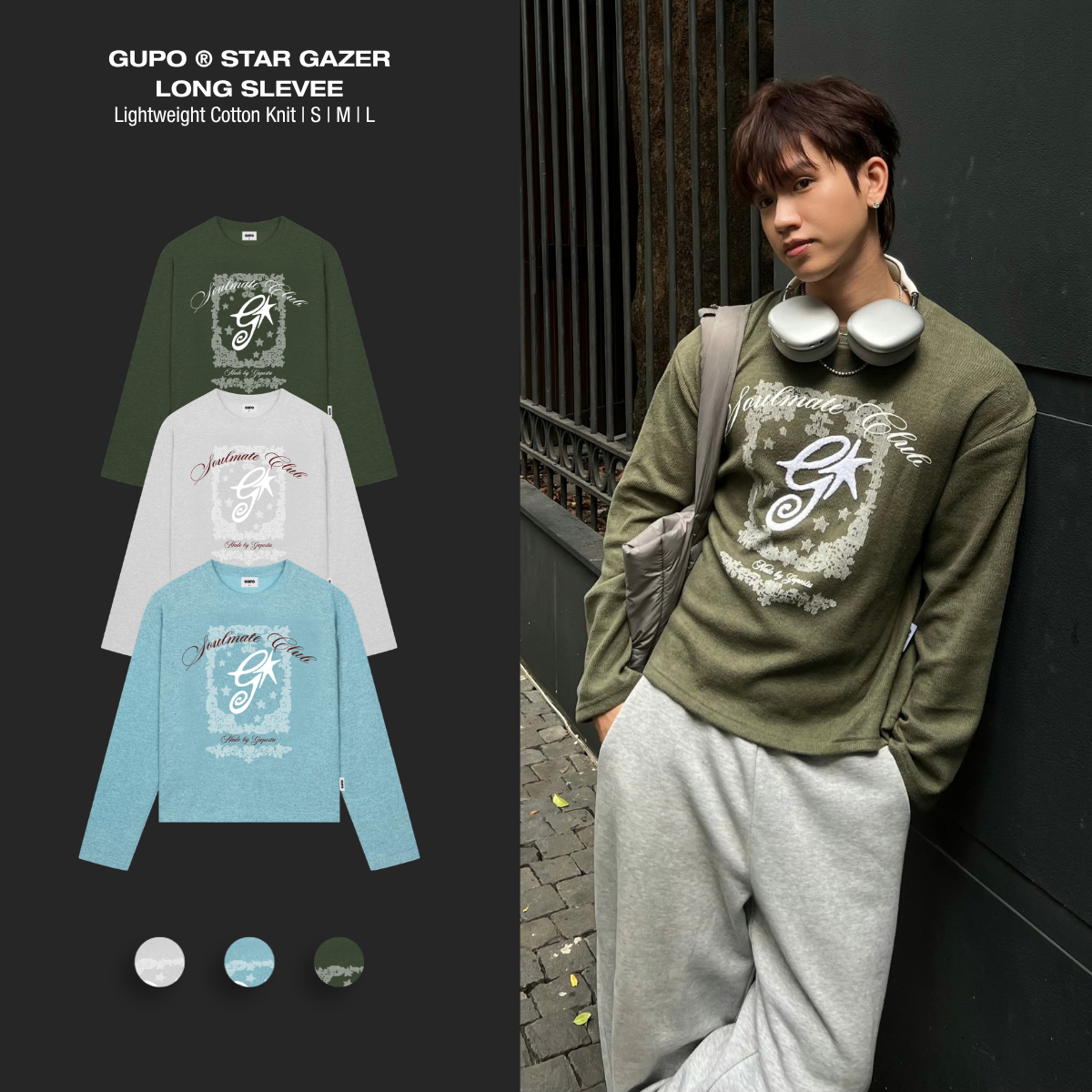 Áo Tay Dài Dệt Kim GUPO STAR GAZER Form Boxy Chất Dệt Kim Mỏng Cao Cấp Local Brand - ADK01