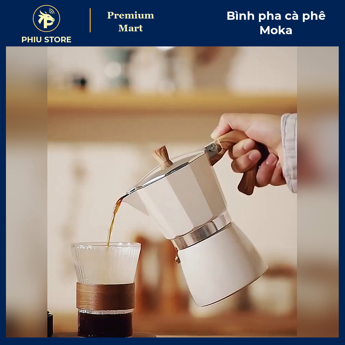 Bình Pha Cà Phê Moka Nhôm 150 Ml, 300 Ml Kiểu Ý - Ấm Pha Espresso Tại Nhà Hai Tầng Có Van An Toàn - PHIU STORE_thumbnail_2