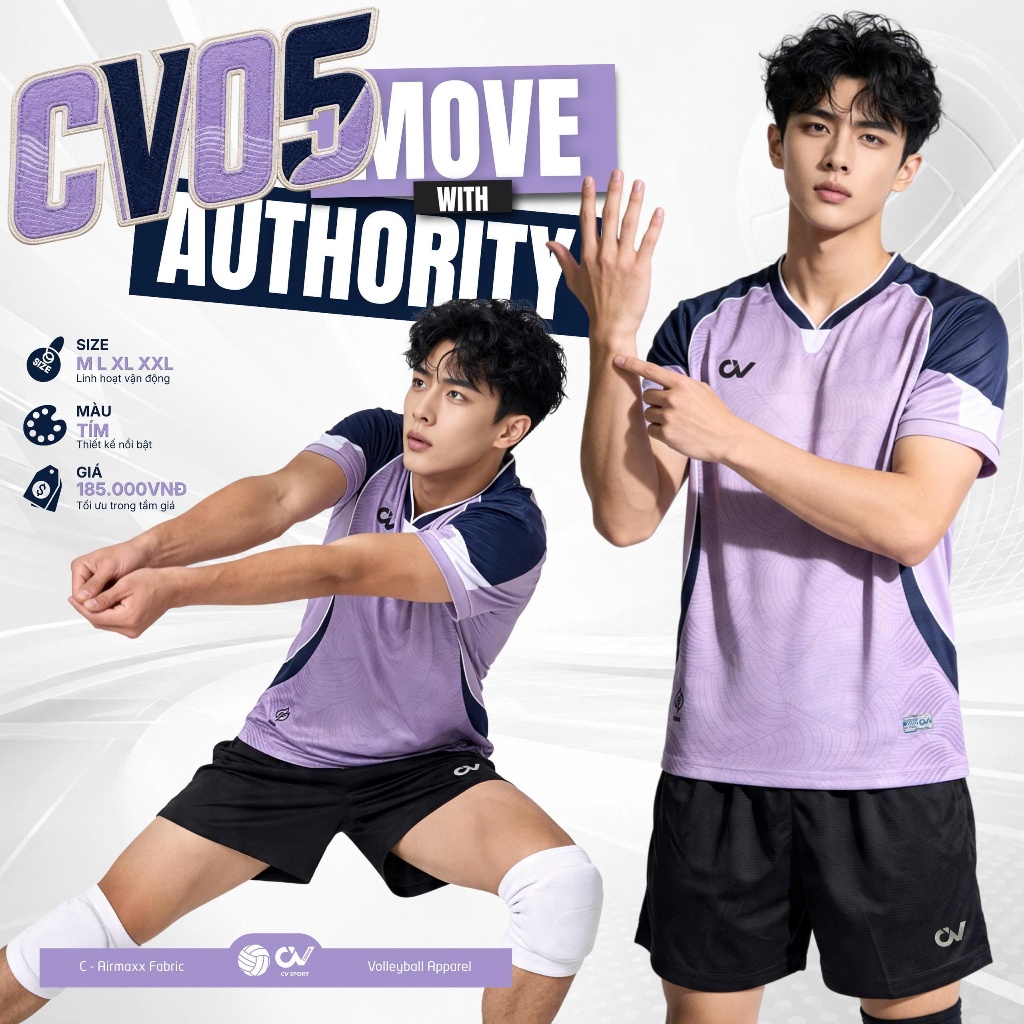 BST Quần Áo Bóng Chuyền CV CV05 Thun Mè C-Airrmax Thoáng Khí Thể Thao Đương Đại_thumbnail_4
