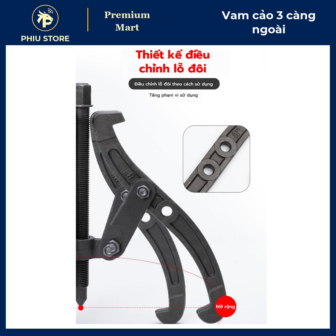 Cảo Kéo Vòng Bi 2 Chân / 3 Chân Chuyển Đổi Cỡ 6, 8 Inch - Tháo Vòng Bi, Bạc Đạn, Bánh Răng Cầm Tay - PHIU STORE_thumbnail_2