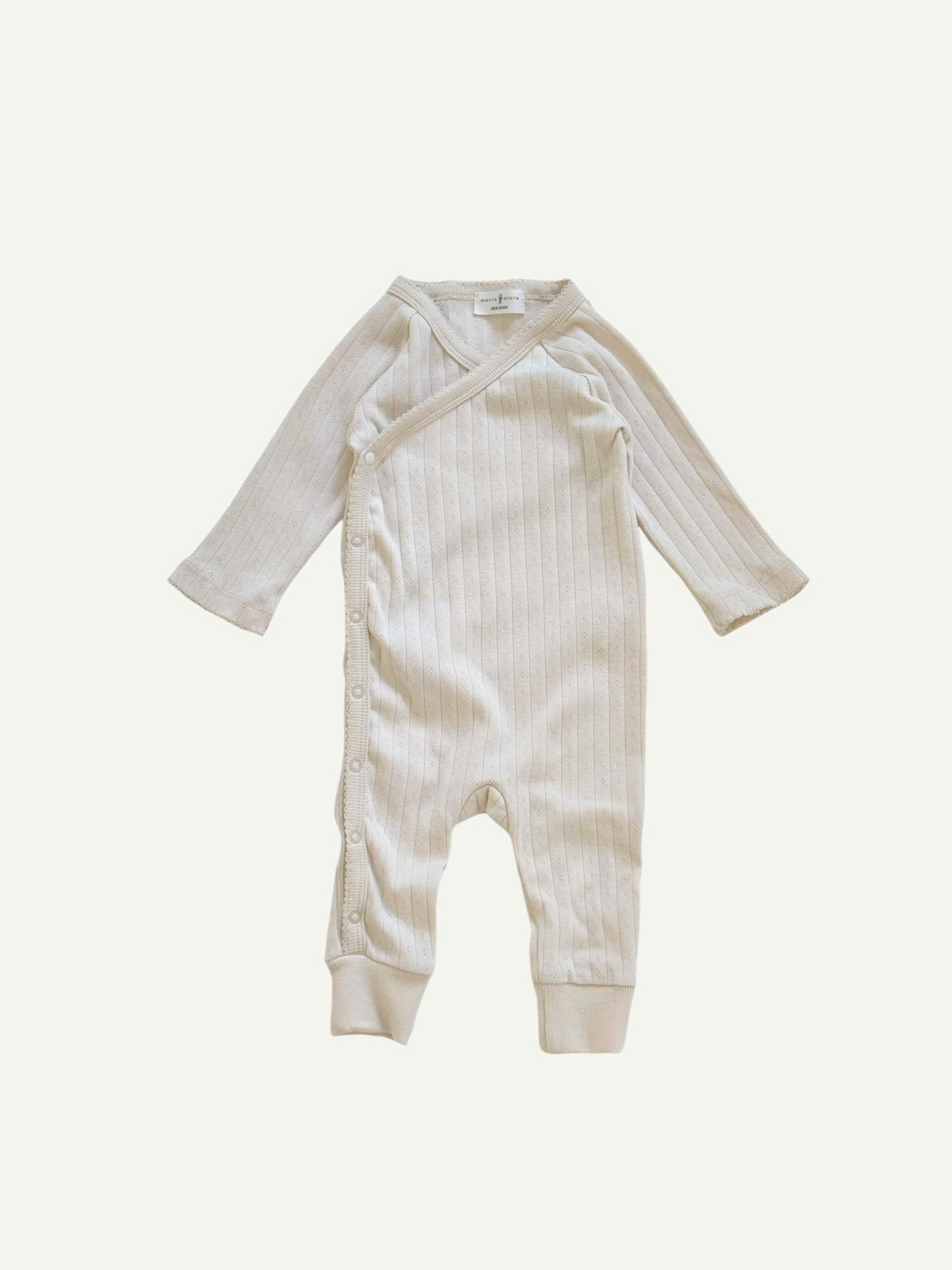 Pointelle Kimono Sleeping Suit