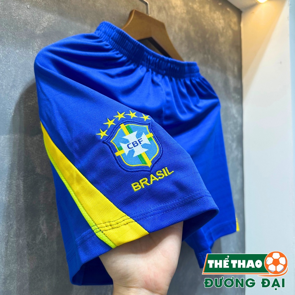Quần Áo Bóng Đá Trẻ Em ĐT Brasil Vàng WC26 Thun Mè Thoáng Khí Thể Thao Đương Đại_thumbnail_3
