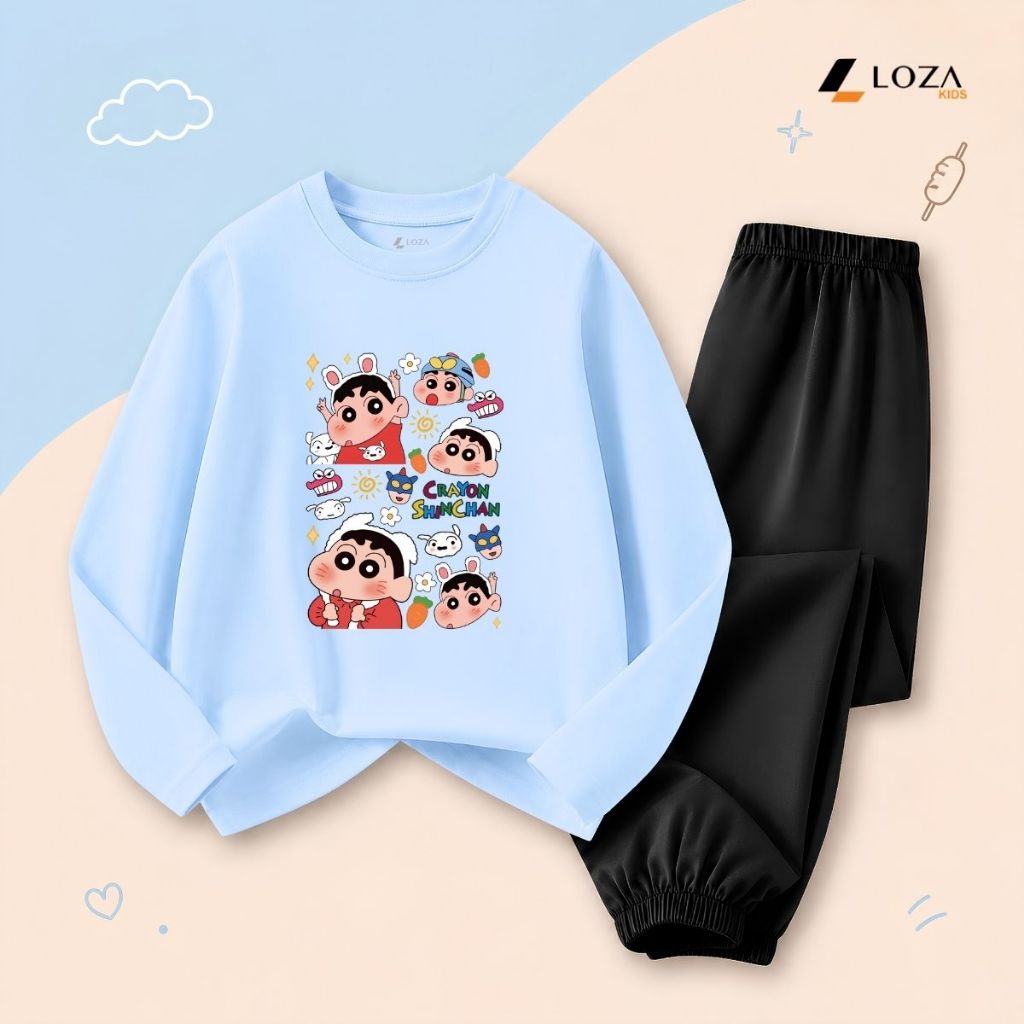 Set bộ Thu - Đông bé trai hình ShinChan  - Loza Kids BW003_thumbnail_2