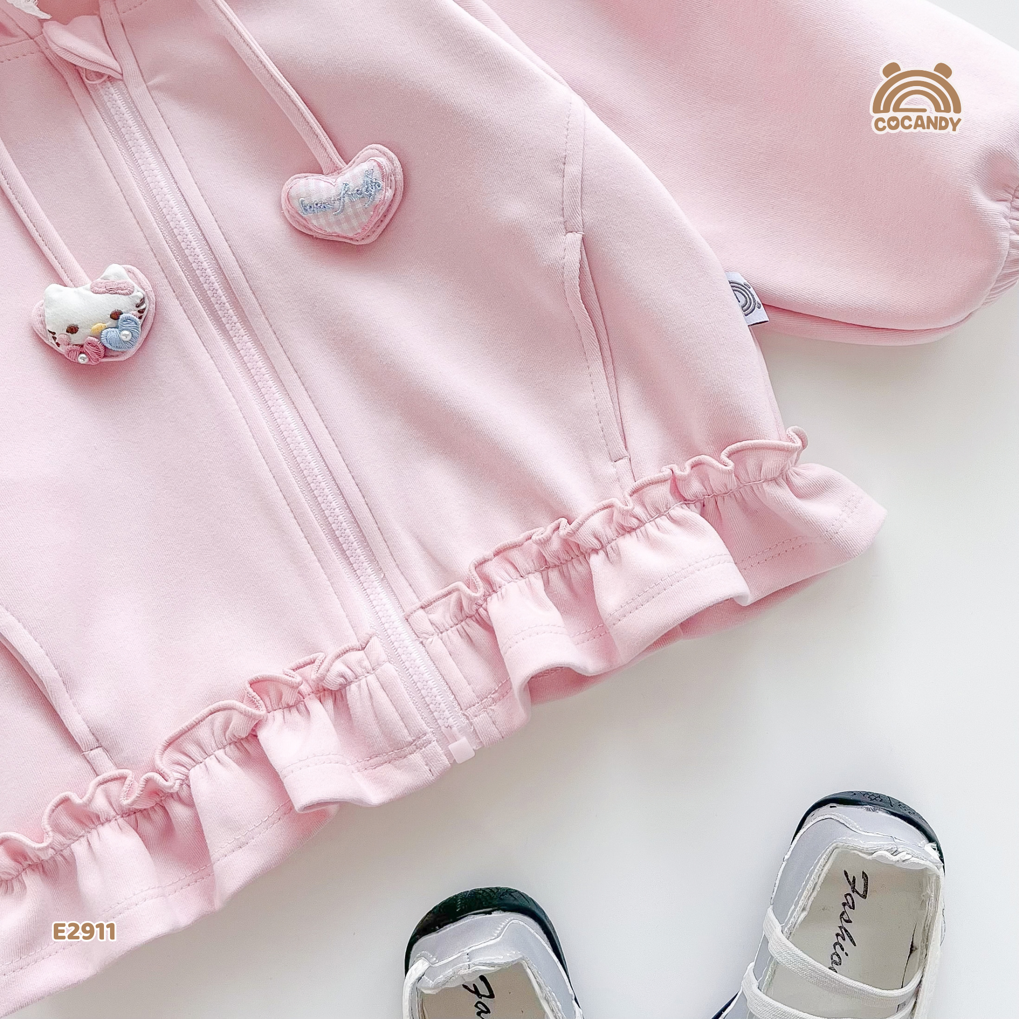 Áo khoác nỉ HỒNG phối bèo ren_thumbnail_6
