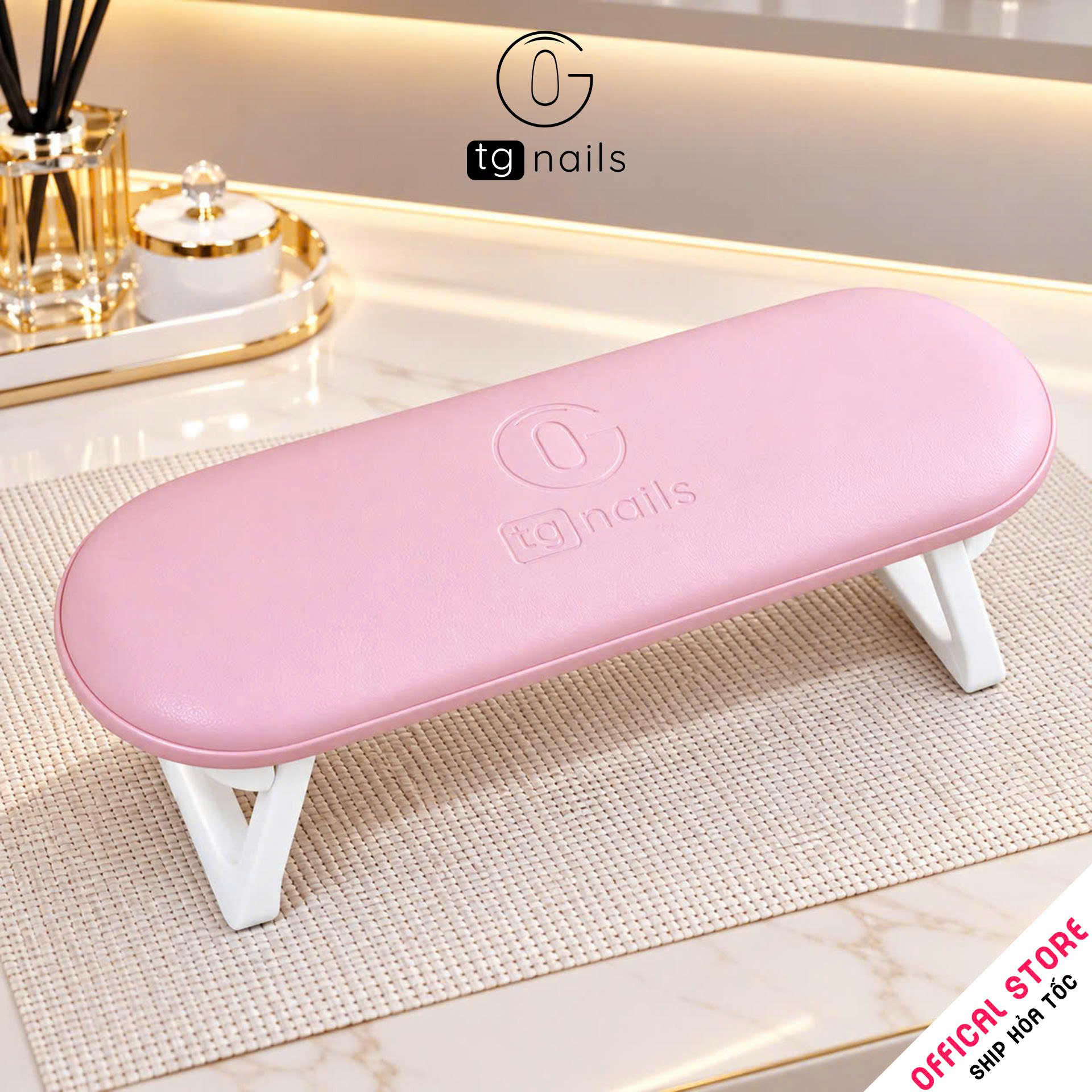 Kệ kê tay làm nail, model: H6, khung nhựa ABS, nhồi đệm bọc giả da PU, kích thước: (322*108*120)mm. Nhãn hiệu: TG Nails, mới 100%_thumbnail_9