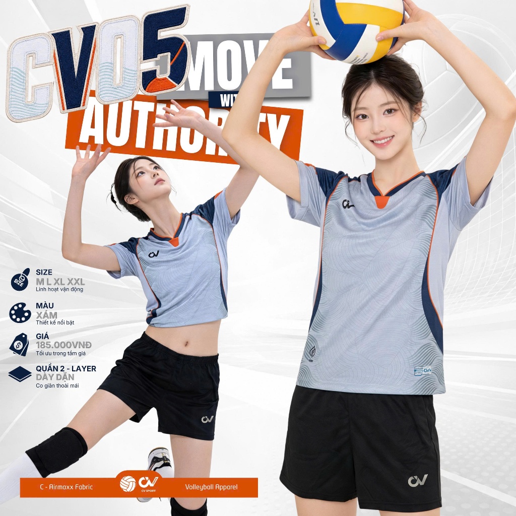 BST Quần Áo Bóng Chuyền CV CV05 Thun Mè C-Airrmax Thoáng Khí Thể Thao Đương Đại_thumbnail_11