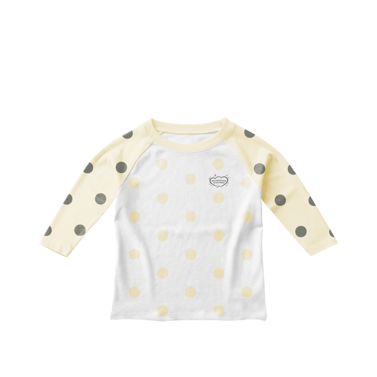 Áo Raglan Tay Lửng GUPO Milky Dot Form Ôm Vừa Thun Cotton Borip Co Giãn Chấm Bi Phối Màu - ATL01