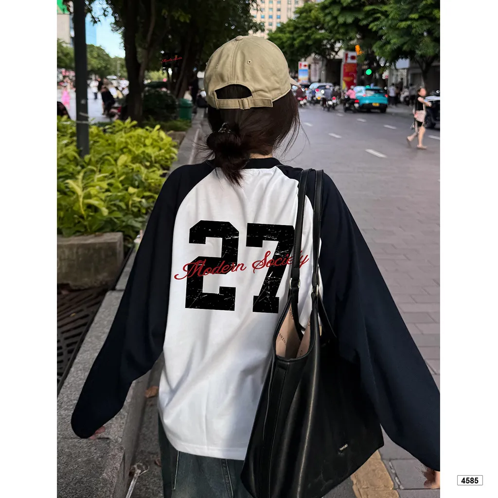 Áo thun nữ tay dài boxy Miucho phong cách thể thao 4585_thumbnail_2
