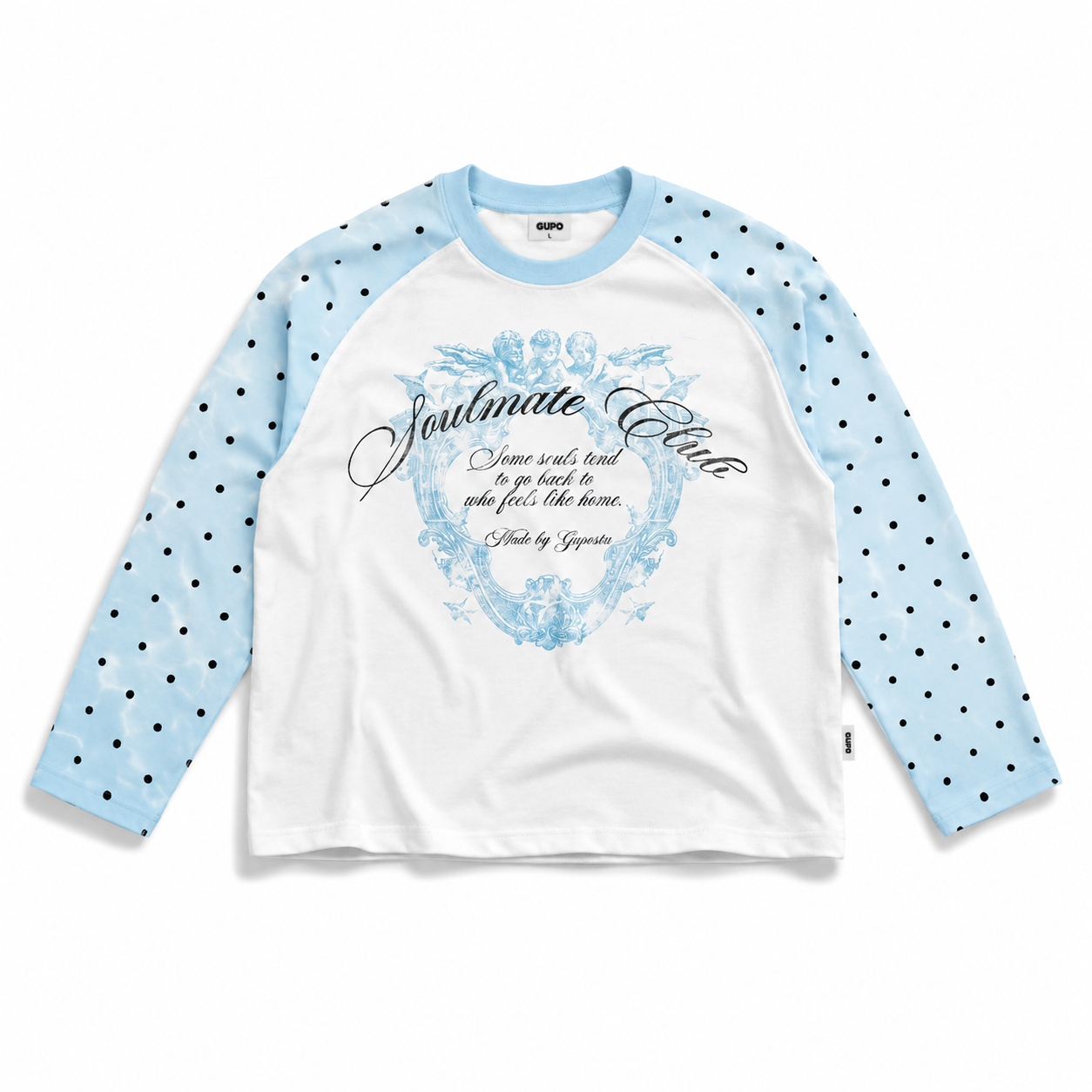 Áo Thun Tay Dài Raglan GUPO Sky Dot Chấm Bi Cotton Form Boxy Local Brand - ATD06