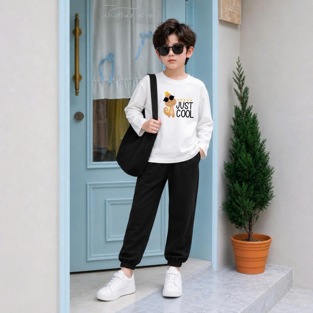 Set bộ Thu - Đông chất liệu cotton bé trai hình Gấu Just Cool - Loza Kids BW722_thumbnail_0