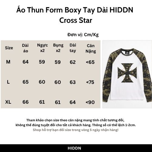 Áo Thun Tay Dài Form Boxy HIDDN Camo Cross Star Raglan_thumbnail_13