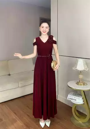 Đầm cổ V phối tay A820_thumbnail_3