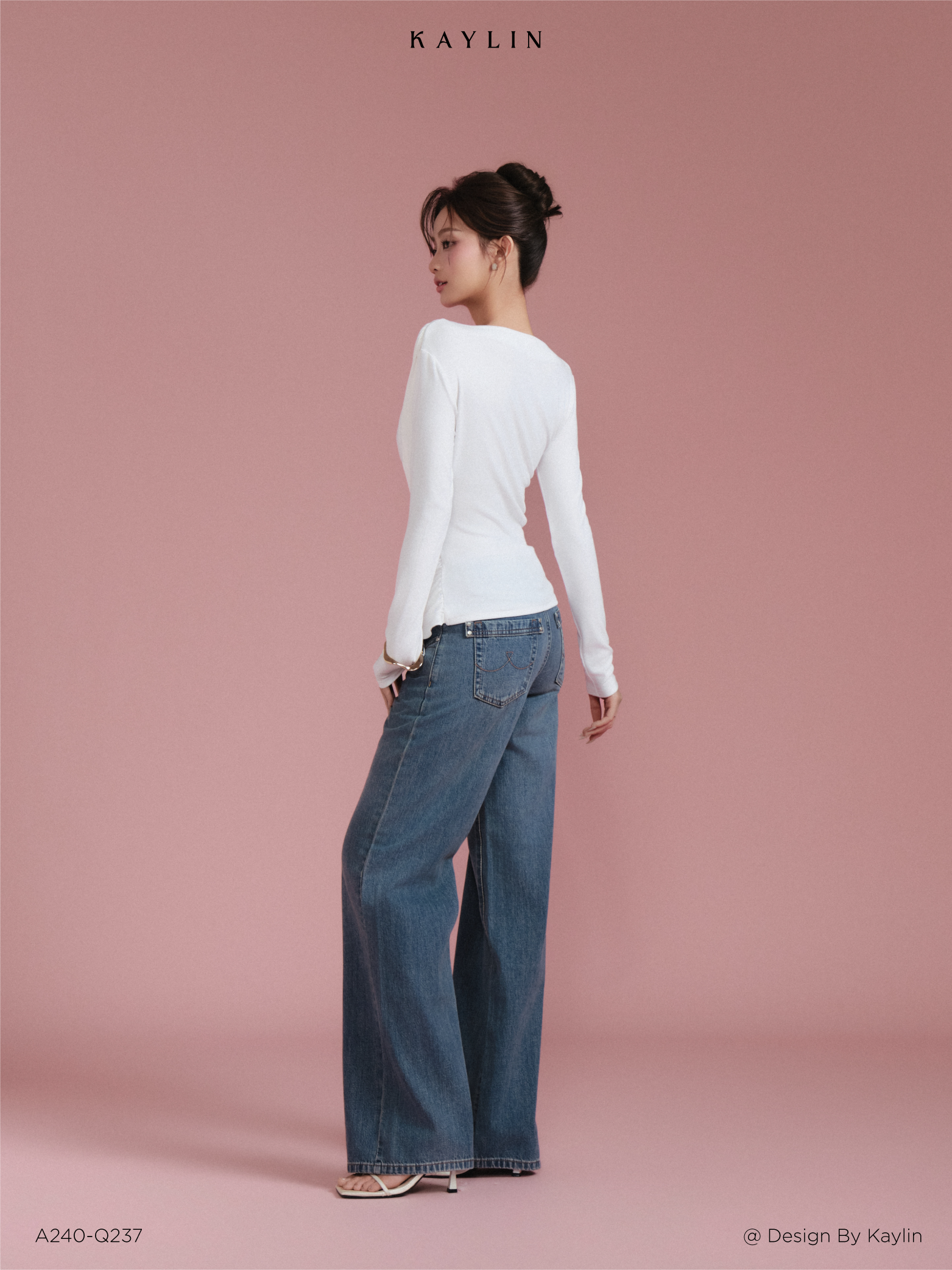 Áo Thun Tay Dài Nhún Đắp Tà Bất Đối Xứng KAYLIN Lyra Top_thumbnail_3