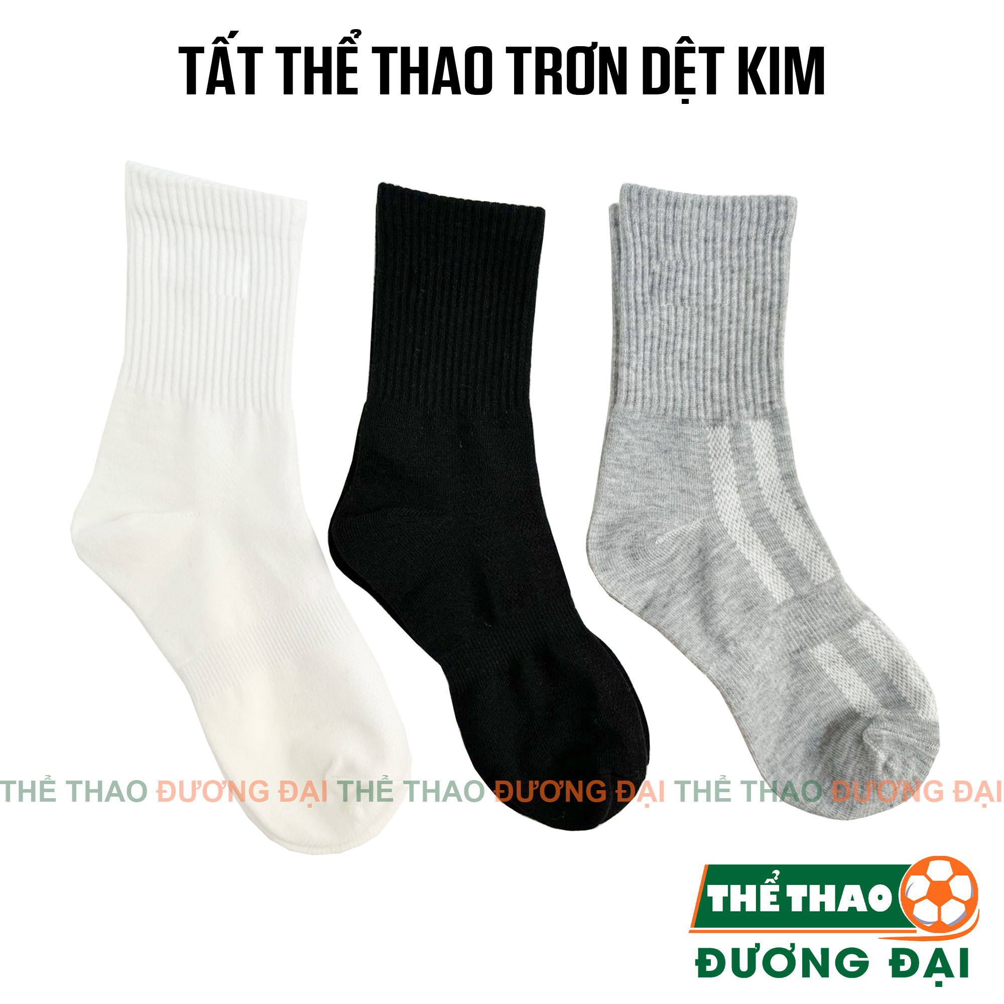 Tất Vớ Dệt Kim Thể Thao Trơn (1 Đôi) Tất Đá Bóng Khử Mùi Kháng Khuẩn Thể Thao Đương Đại