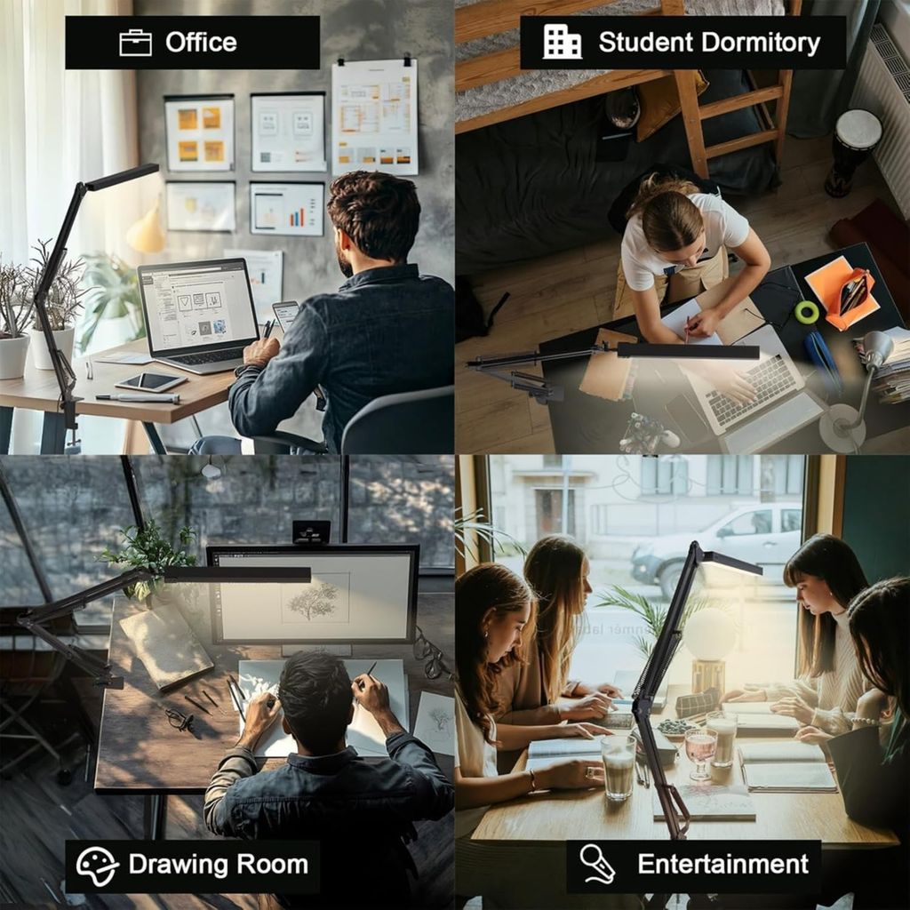 Đèn Kẹp Bàn Đọc Sách Cao Cấp Longtoo T09 –  Khung Hợp Kim Nhôm, Tiết Kiệm Điện_thumbnail_8