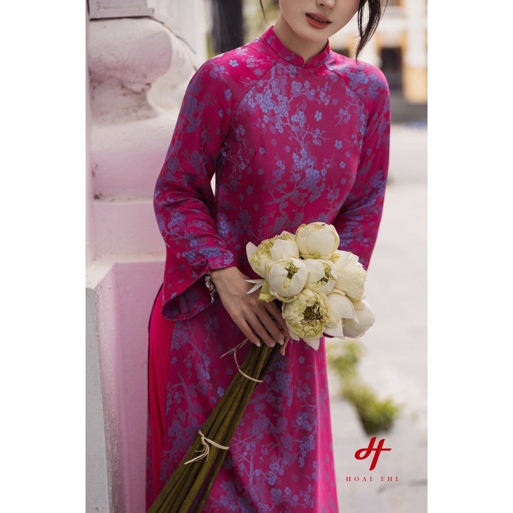 Áo dài cách tân Phượng Cẩm Hồng Sang trọng, chất lụa gấm cao cấp đi tiệc, lễ Tết | Hoài Thị - BST Sắc_thumbnail_2