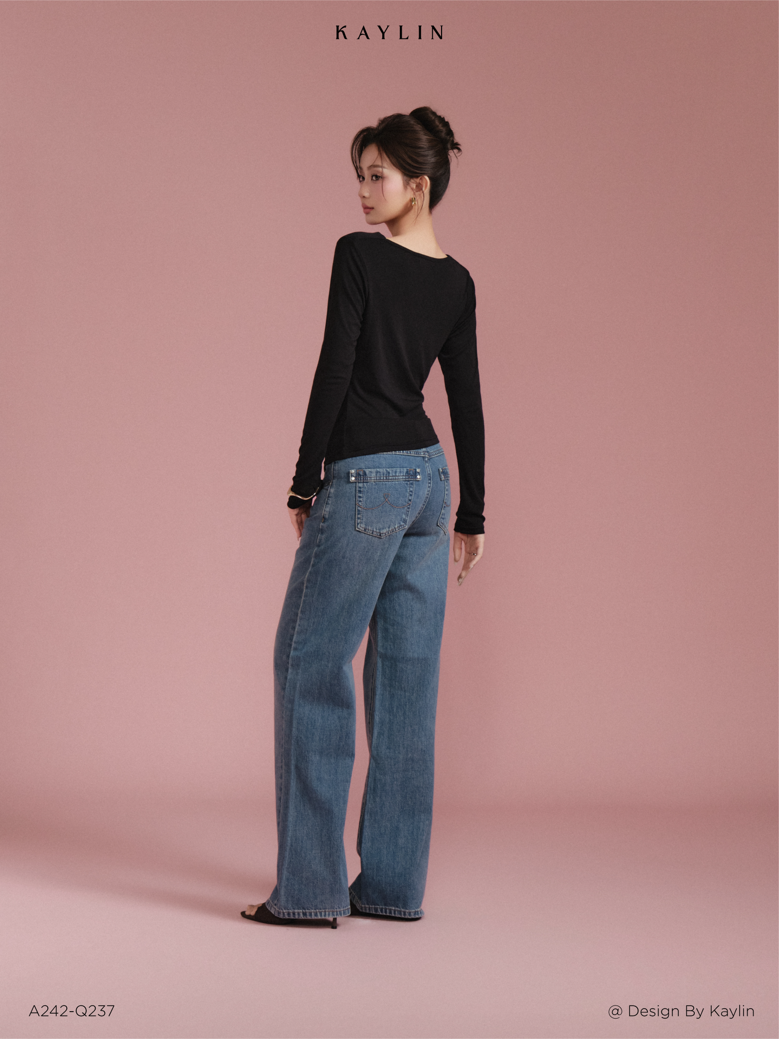 Quần Jean Ống Suông Trơn Chất Denim Dày Dặn KAYLIN Marlow Bot