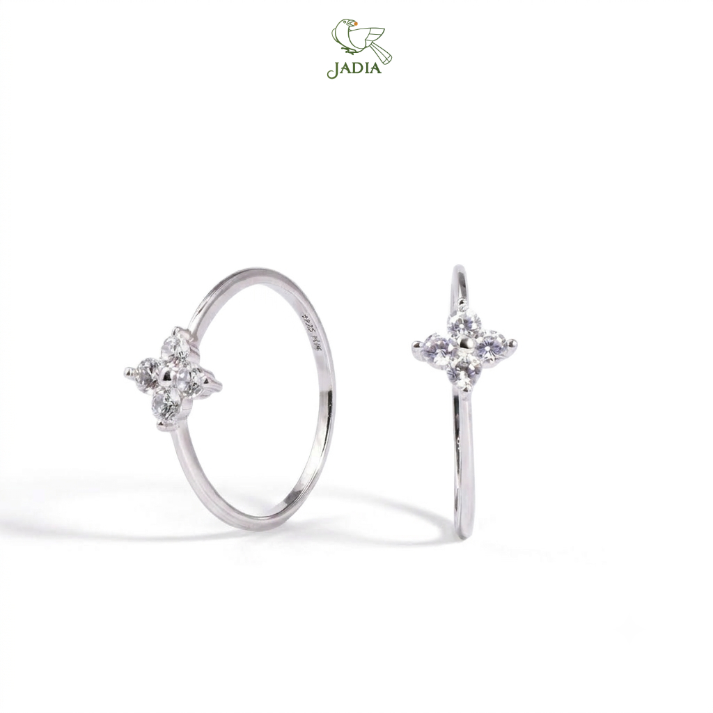  Nhẫn Flower4 - Bạc 925 mạ Rhodium, đính đá Zircon 4 cánh_thumbnail_2