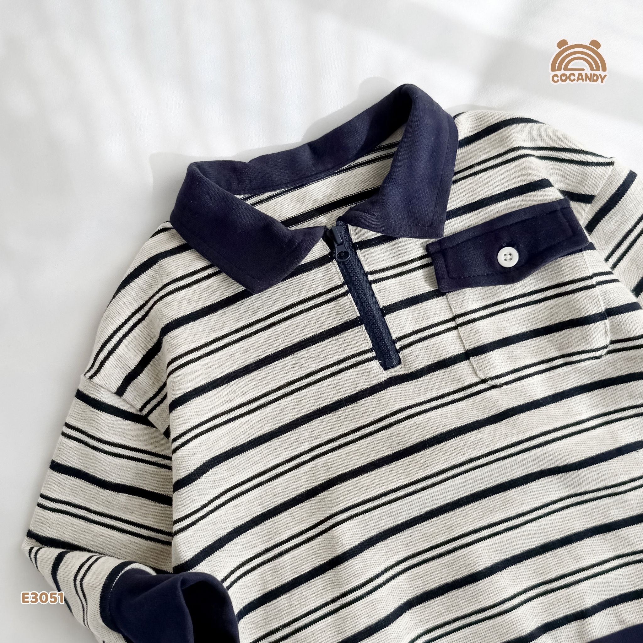 Áo dài kẻ XANH polo ốp hộp_thumbnail_5