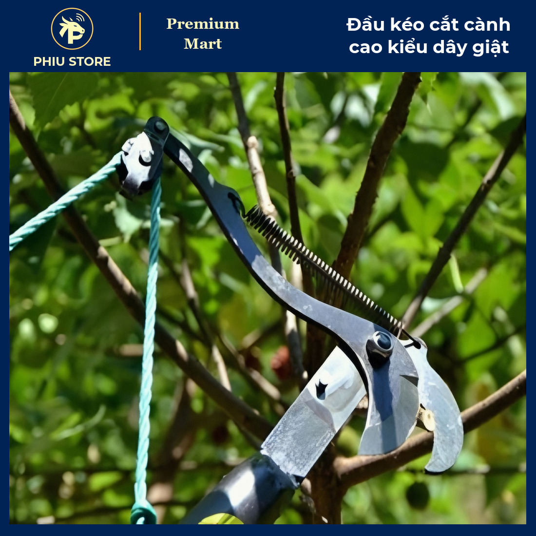 Đầu Kéo Cắt Cành Trên Cao Kiểu Dây Giật Ròng Rọc, Tra Cán 30 mm, Màu Đỏ Hoặc Đen - Không Kèm Cán - PHIU STORE_thumbnail_4