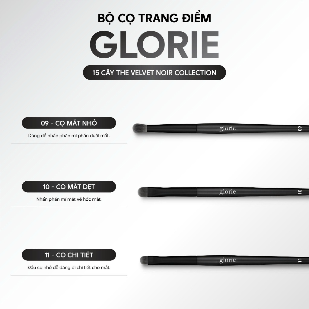 [GLORIE] Bộ cọ trang điểm 15 cây Glorie The Velvet Noir Collection_thumbnail_5