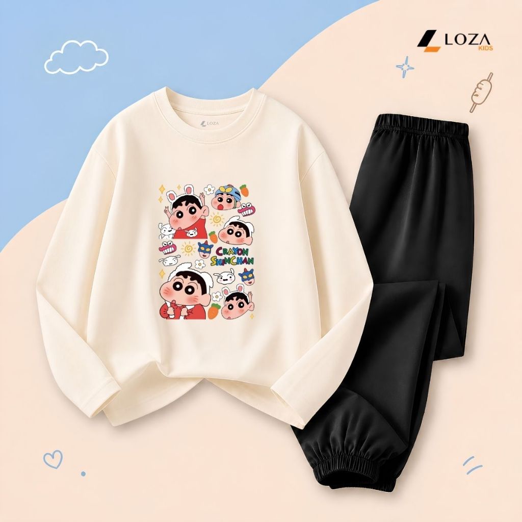 Set bộ Thu - Đông bé trai hình ShinChan  - Loza Kids BW003_thumbnail_1