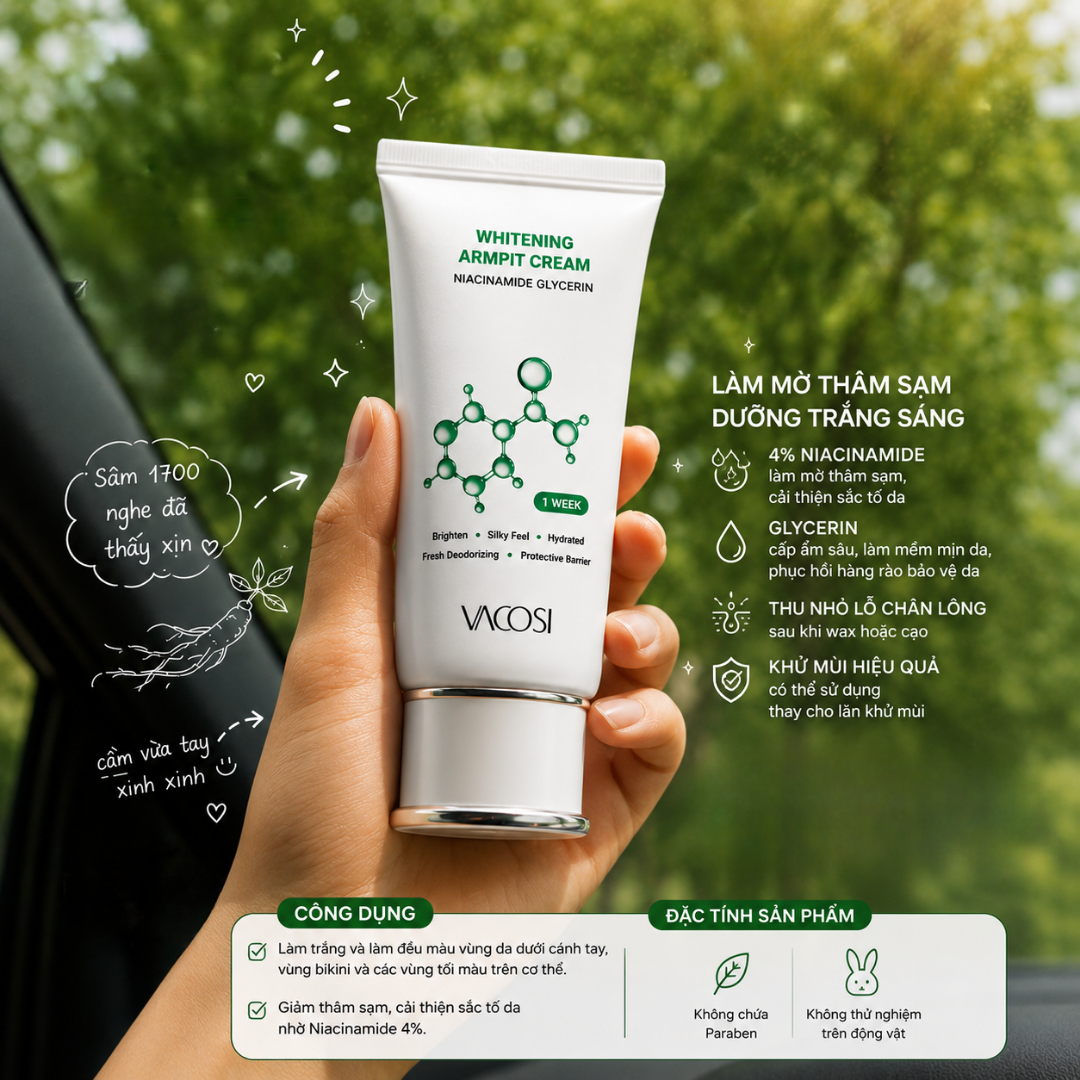 Kem sáng vùng da dưới cánh tay Vacosi Whitening Armpit Cream 30ml_thumbnail_3