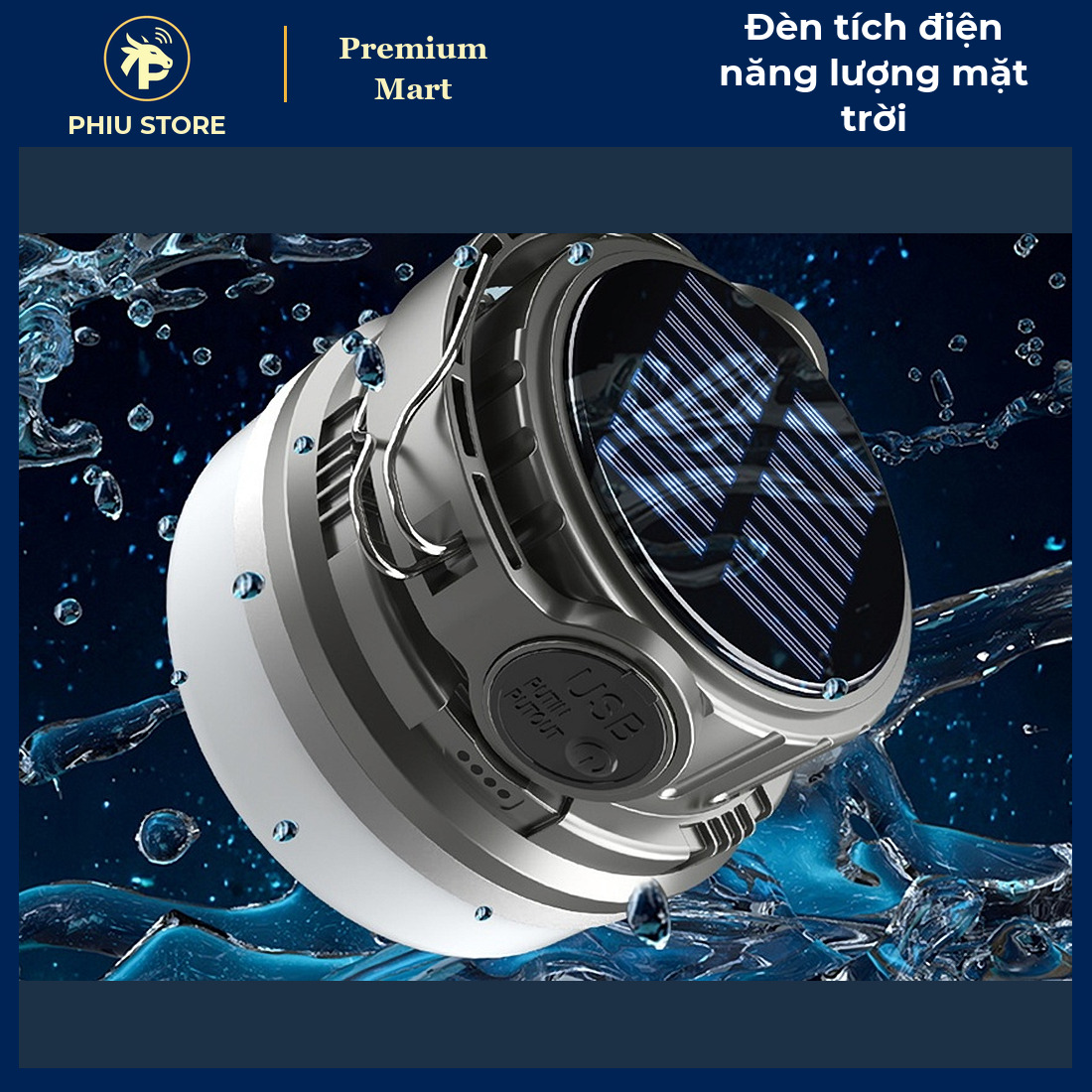 Đèn Tích Điện Năng Lượng Mặt Trời Sạc Type-C, Có Móc Treo, Chống Thấm Nước - Đèn Cắm Trại, Đèn Dự Phòng Mất Điện - PHIU STORE_thumbnail_4