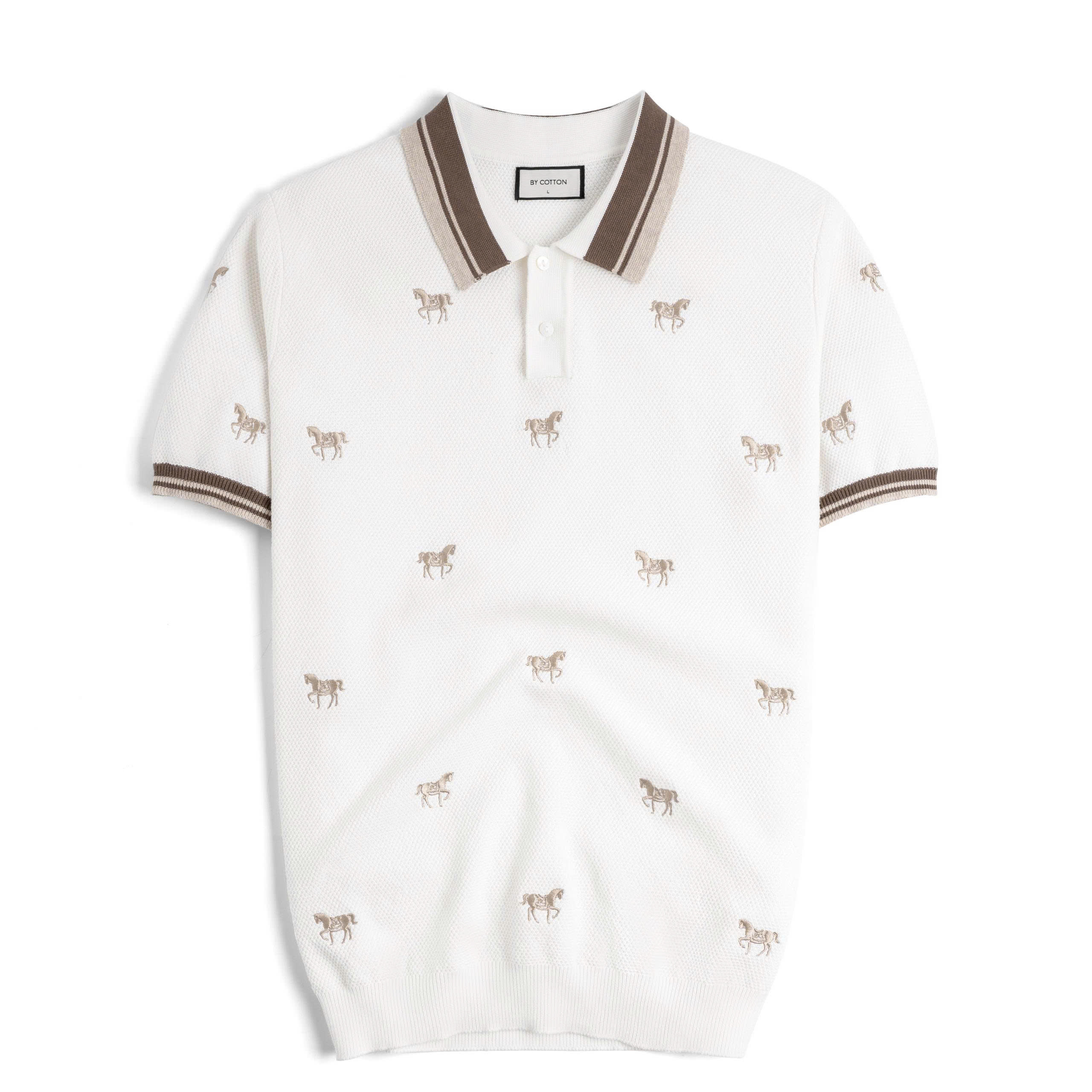 Áo Polo Dệt Kim By Cotton SS2 Thêu Ngựa