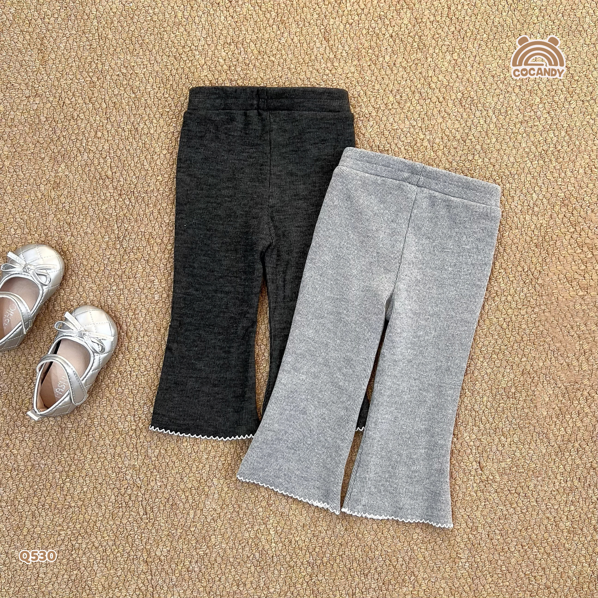 Quần dài legging XÁM ĐẬM phối nơ gấu_thumbnail_3